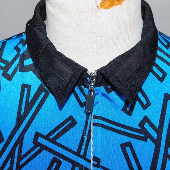 Jamie Sadock Womens L Blue Black Abstract 1/4 Zip Golf Polo Shirt - Picture 4 of 16